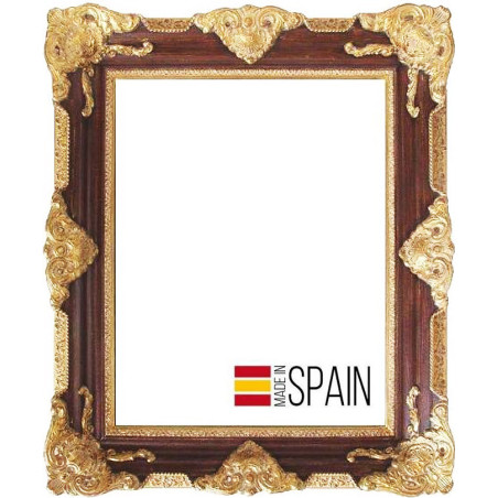 Marco de estilo ORO-NOGAL artesano.