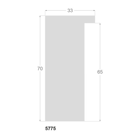 Marco de 33x70 mm en ROBLE macizo