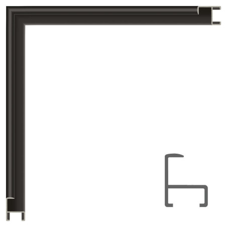 Personalizado: Marco de aluminio NEGRO MATE. Med. 50cm x 70cm. -  (incluye 4 palos y kit de montaje)