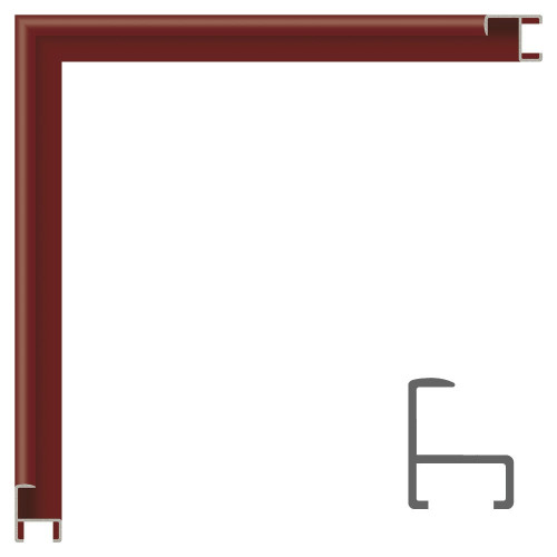 Personalizado: Marco de aluminio GRANATE. Med. 50cm x 70cm. - Frontal: Arraglass 1.5 mm antireflex.