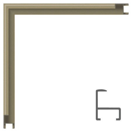 Personalizado: Marco de aluminio CAVA MATE. Med. 50cm x 70cm. - Frontal: Arraglass 1.5 mm antireflex.
