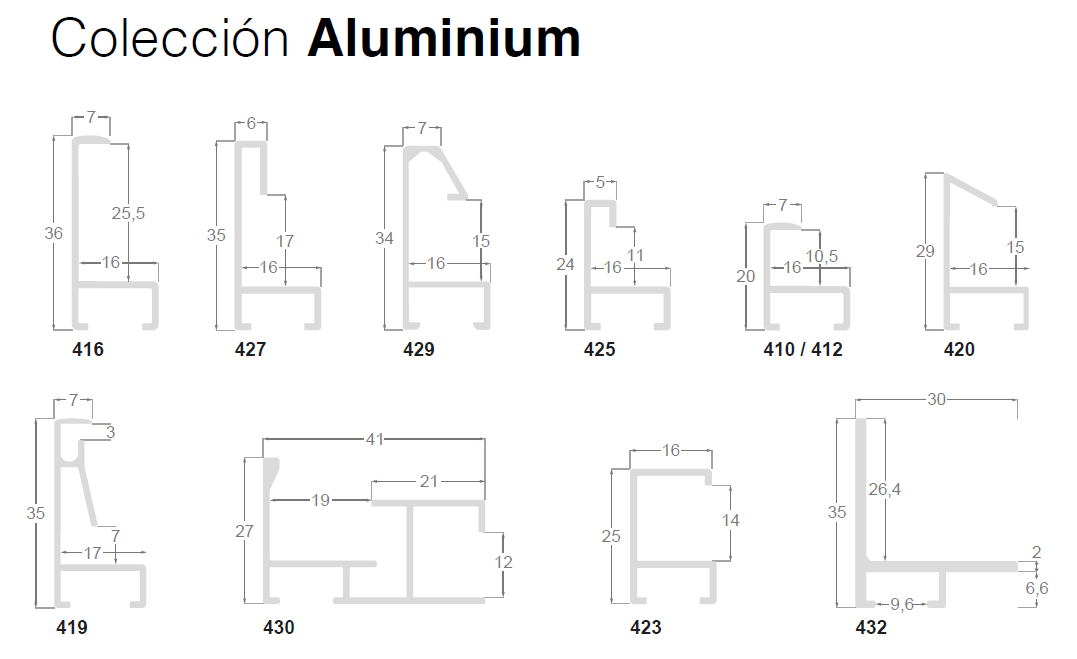 Catálogo de marcos de aluminio para cuadros — Artwork Solutions