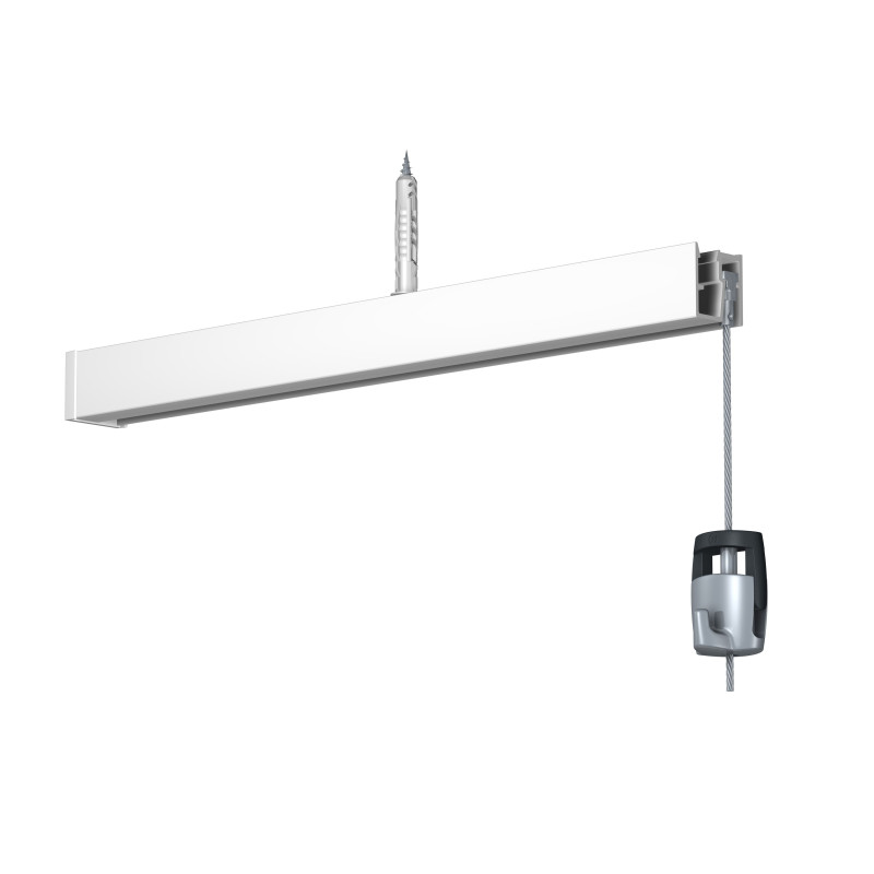 Guía para colgar cuadros del techo Newly R40 200 cm. Blanco.