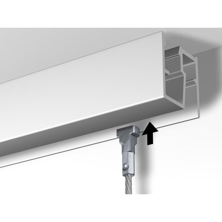 Guía para colgar cuadros del techo Newly R40 200 cm. Blanco.