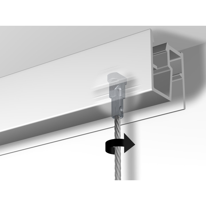 Guía para colgar cuadros del techo Newly R40 200 cm. Blanco.