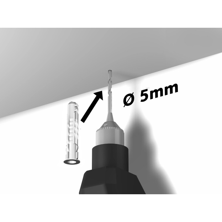Guía para colgar cuadros del techo Newly R40 200 cm. Blanco.