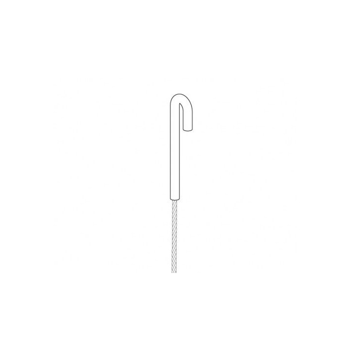 Gancho recto con cable de acero