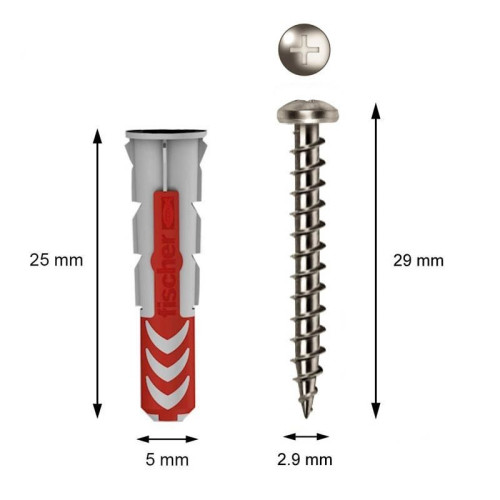 Tornillo cincado plata de 2.9x29 mm