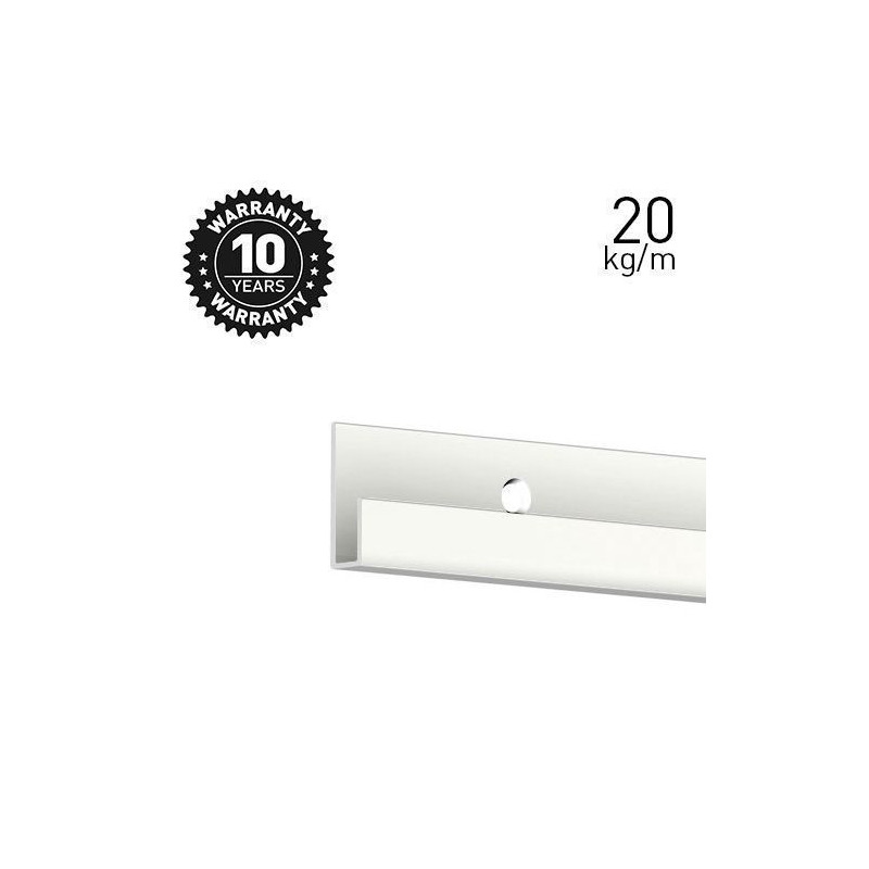 Riel para colgar cuadros ClassicRail 200 cm blanco 20 kg/m