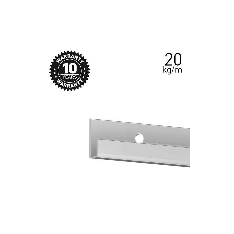 Riel para colgar cuadros ClassicRail 200 cm plata 20 kg/m
