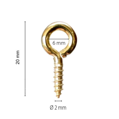 Hembrilla dorada 6x20 mm.