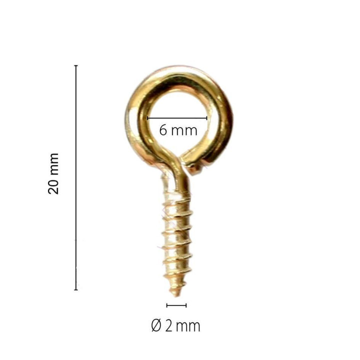 Hembrilla dorada 6x20 mm.