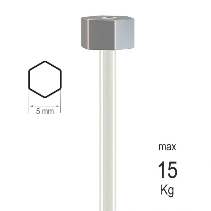 Colgar cuadros con Cable nylon con tope invisible. 150 cm
