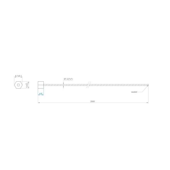 Cable negro con tope invisible