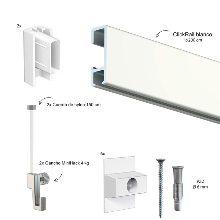 Sistemas para colgar cuadros. Cable de nylon  MINI HACK