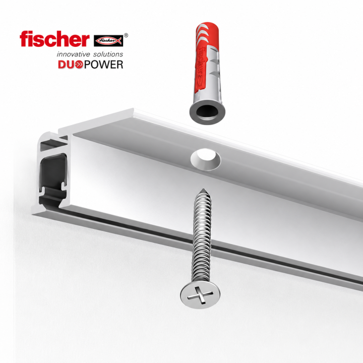 Guía para colgar cuadros TOPRAIL FLAT BLANCO 200 CM 45 KG
