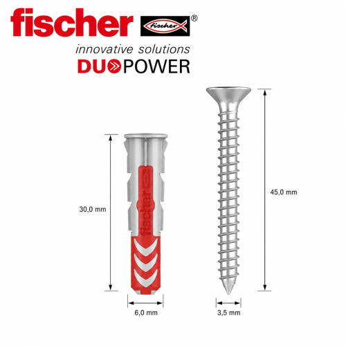 Taco 6mm fischer DUOPOWER con tornillo