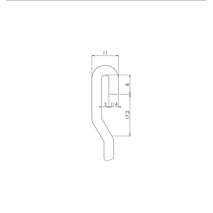 Varilla cuadrada PLATA 250 cm  para colgar cuadros