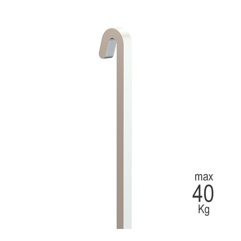 Varilla blanca en forma de U.40 kg. Para colgar cuadros