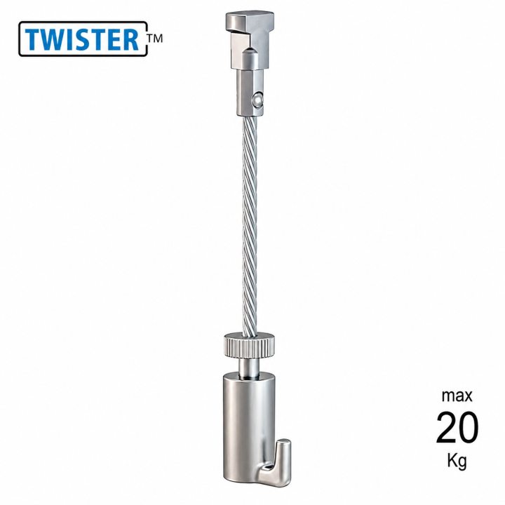 colgarcuadros con Cable acero con TWISTER. 250 cm.