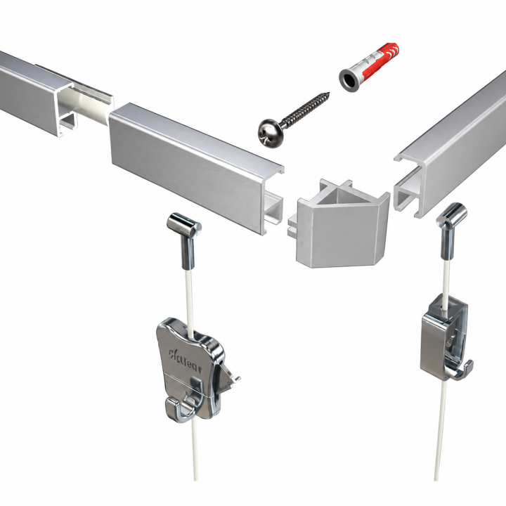 Sistema para colgar cuadros MiniRail Blanco 200 cm.