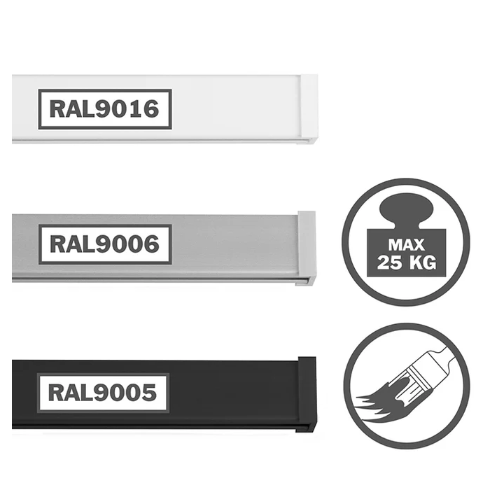 Sistema para colgar cuadros MiniRail Blanco 200 cm.