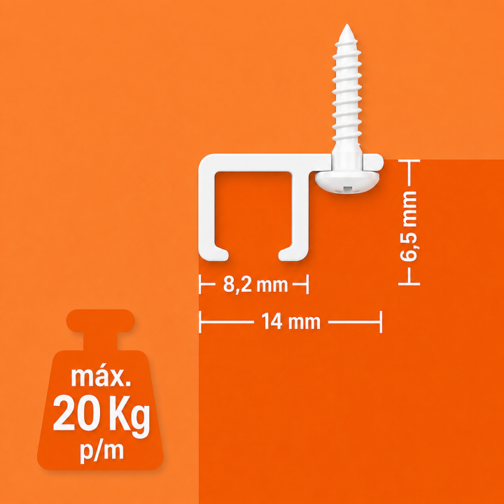 Colgar cuadros del techo con TopRail 200 cm. Blanco.