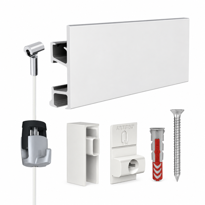 kit artiteq pro blanco nylon ratchet para colgar cuadros