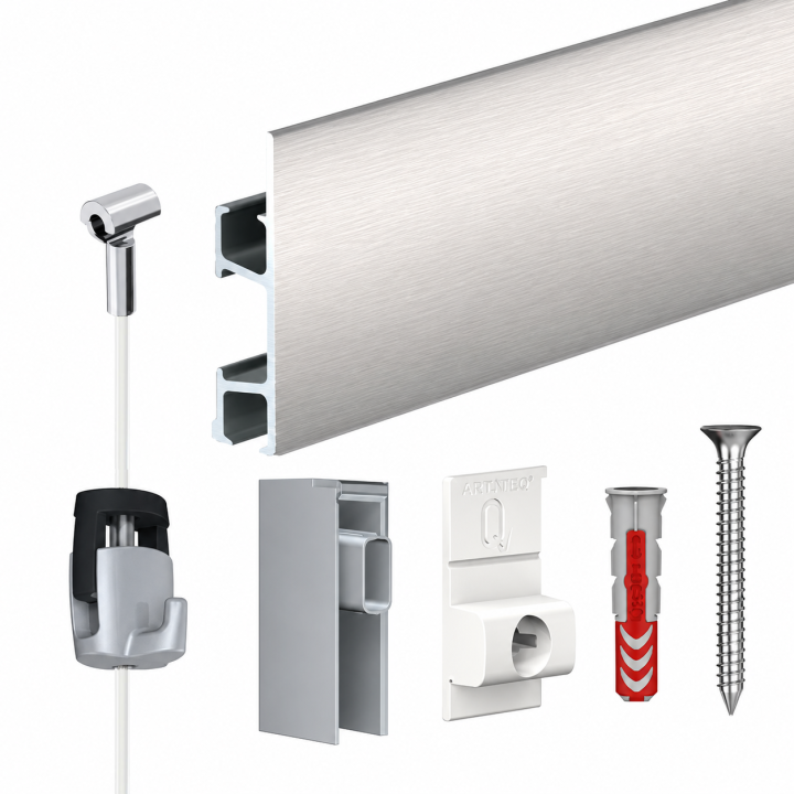 kit artiteq pro plata nylon ratchet para colgar cuadros
