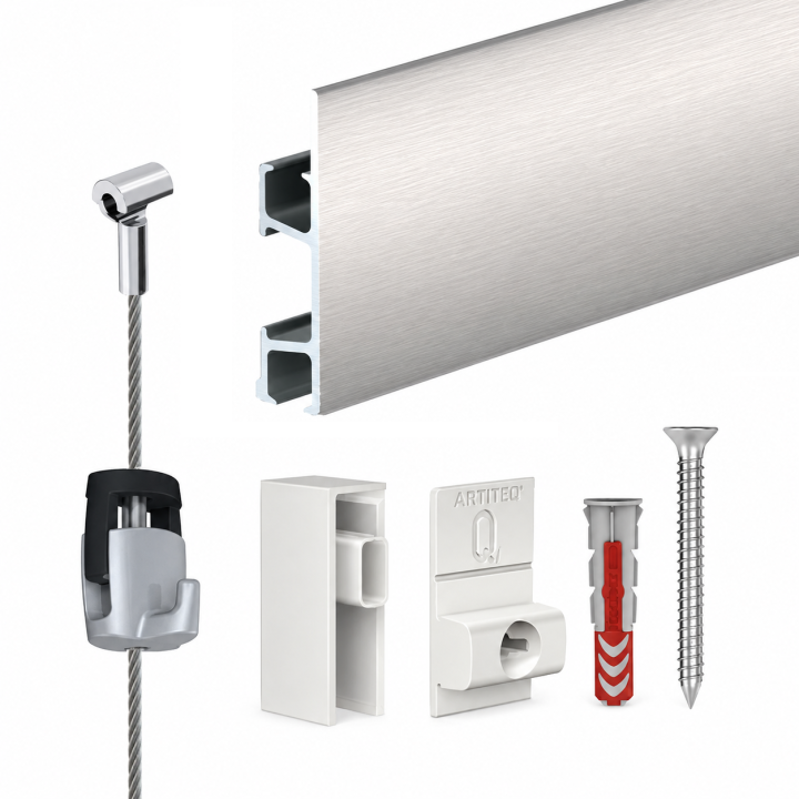 kit artiteq pro plata acero ratchet para colgar cuadros