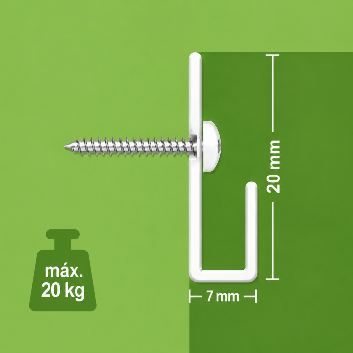 Sistema para colgar cuadros Classic Rail BLANCO 200 cm