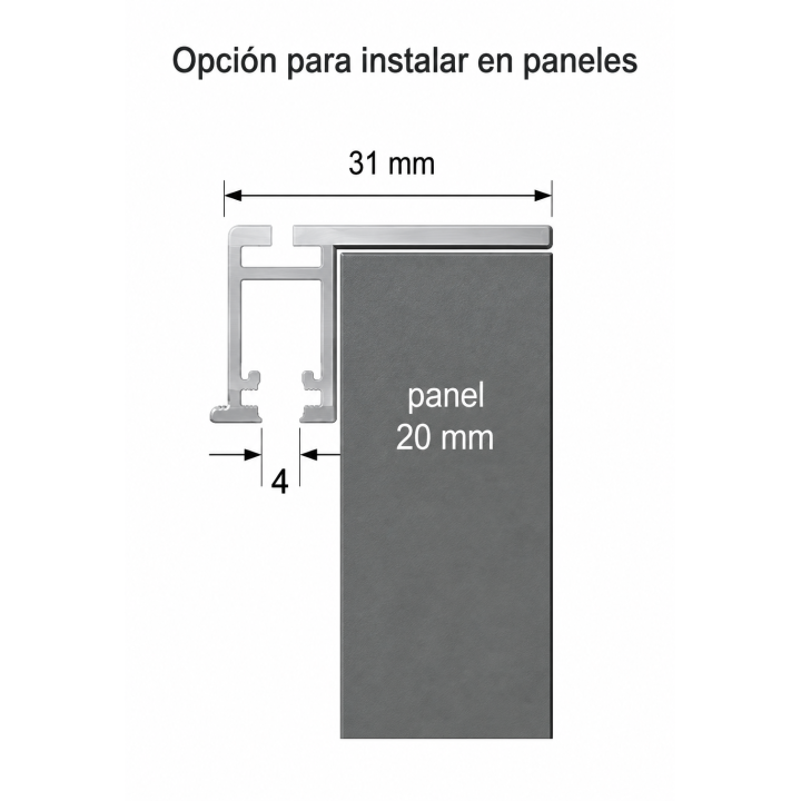 Riel para colgar cuadros TopRail Flat techo 200 cm blanco 45 kg/m guía de aluminio