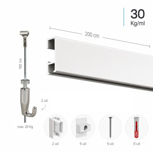 Kit jblock guia de pared blanca, nylon, cobra, acero para colgar cuadros