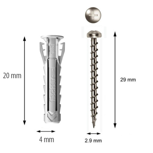 Tornillo cincado plata de 2.9x29 mm