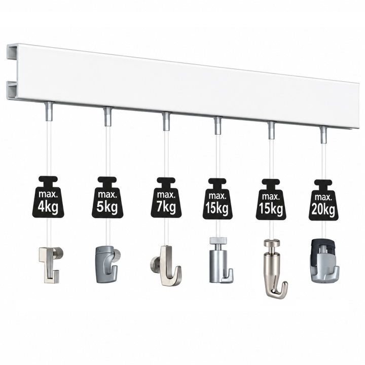 Guía para colgar cuadros ClickRail 200 Blanco