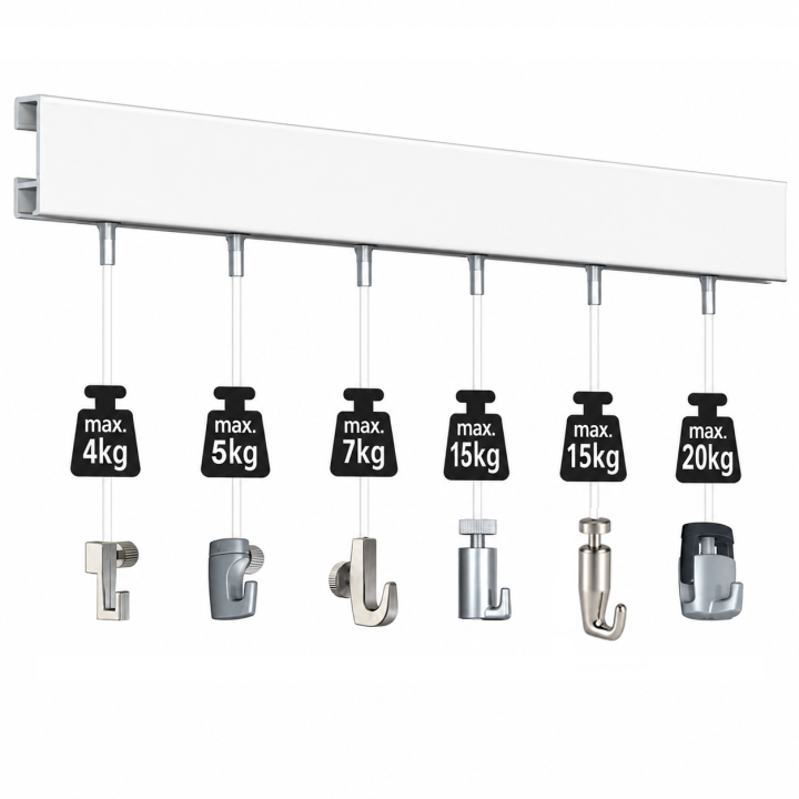 Guia ClickRail blanca para colgar cuadros de la pared