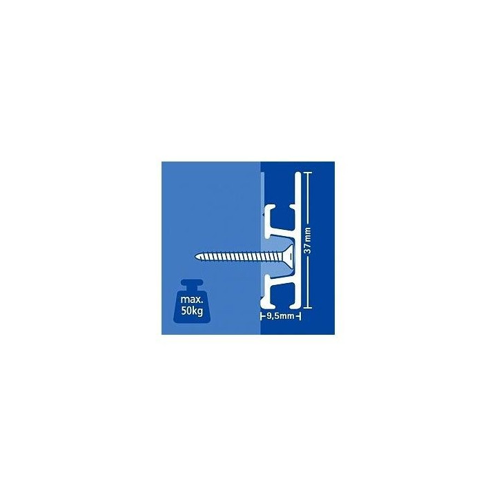 Click rail pro plata para colgar cuadros con nylon