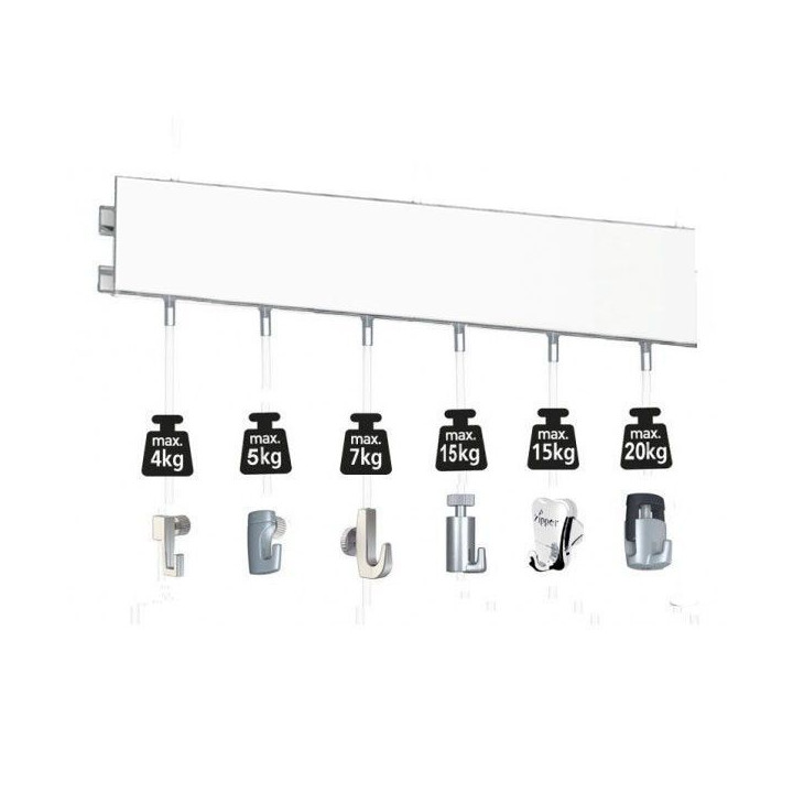 Guía para colgar cuadros ClickRail Pro 300 cm. PLATA.